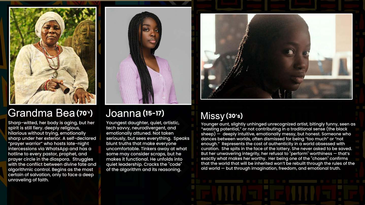 Character reference board — Grandma Bea, Joanna, Missy